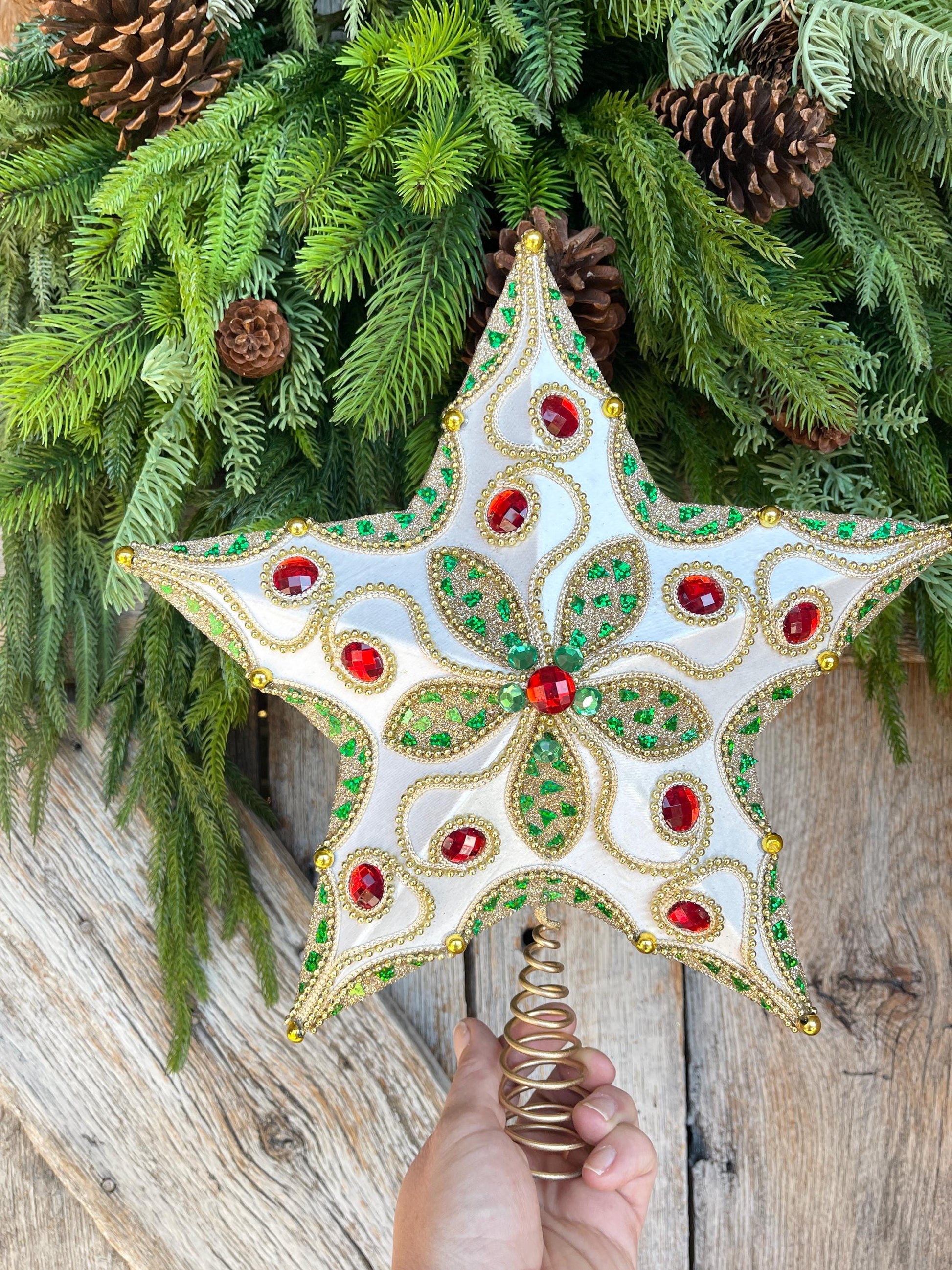 Jeweled Star Tree Topper, Star for Christmas Tree