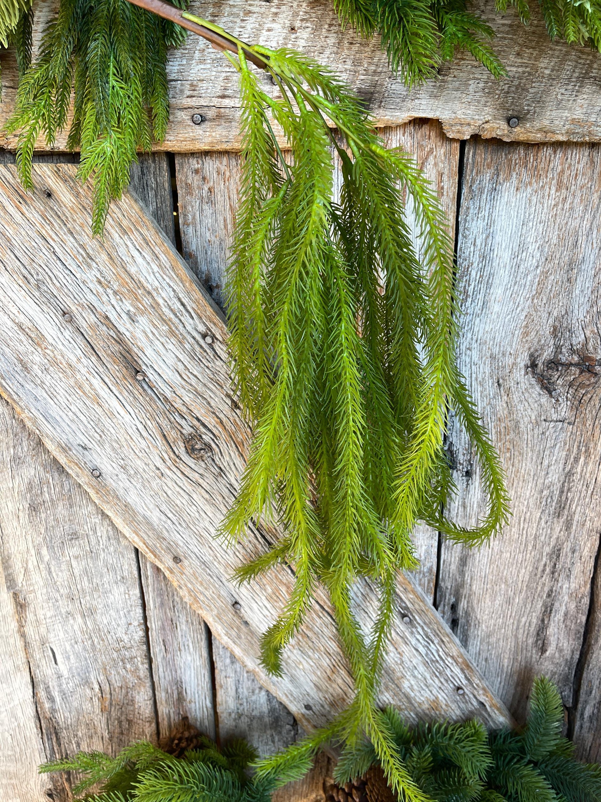 42" Hanging Pine Greenery Bush, Christmas Pine Bush