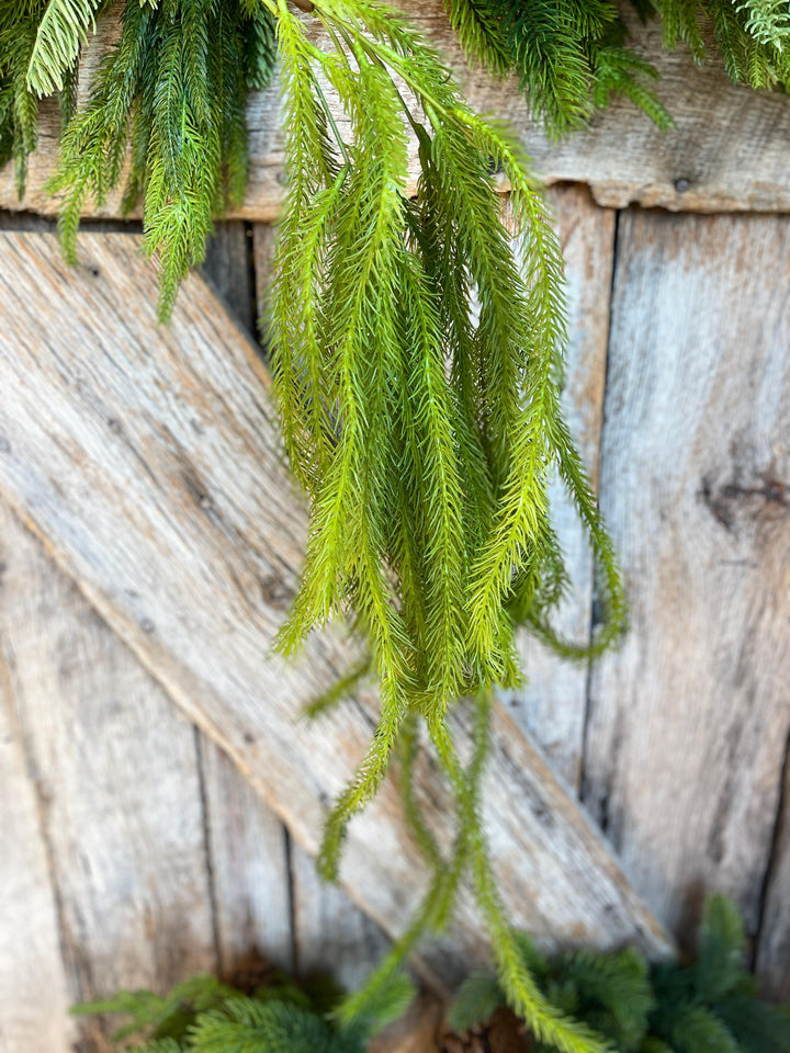42" Hanging Pine Greenery Bush, Christmas Pine Bush