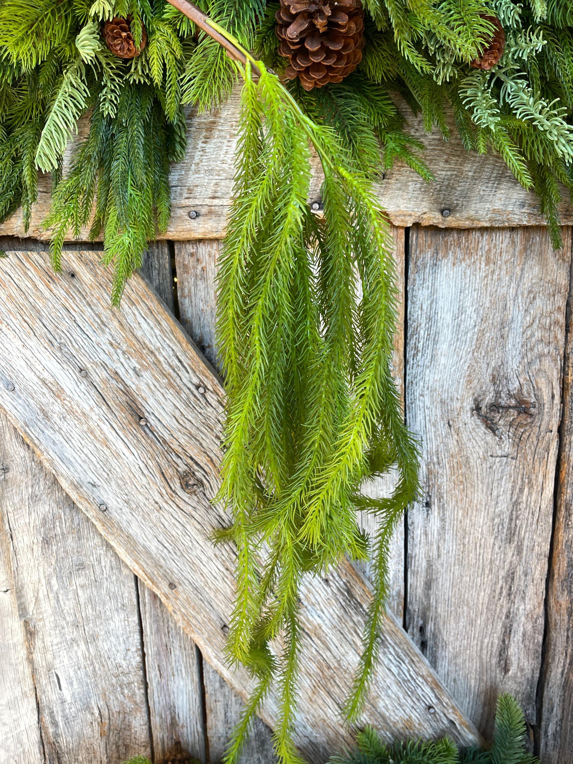 42" Hanging Pine Greenery Bush, Christmas Pine Bush