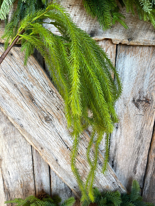 42" Hanging Pine Greenery Bush, Christmas Pine Bush