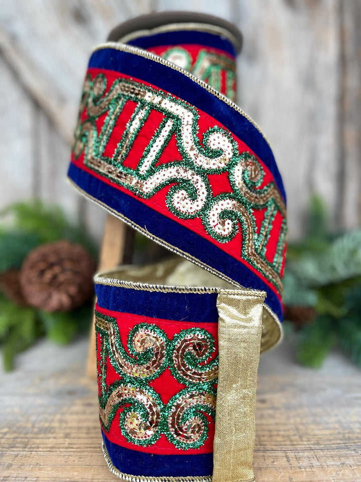 4" Plush Nutcracker Ribbon, Farrisilk Ribbon, Christmas Ribbon