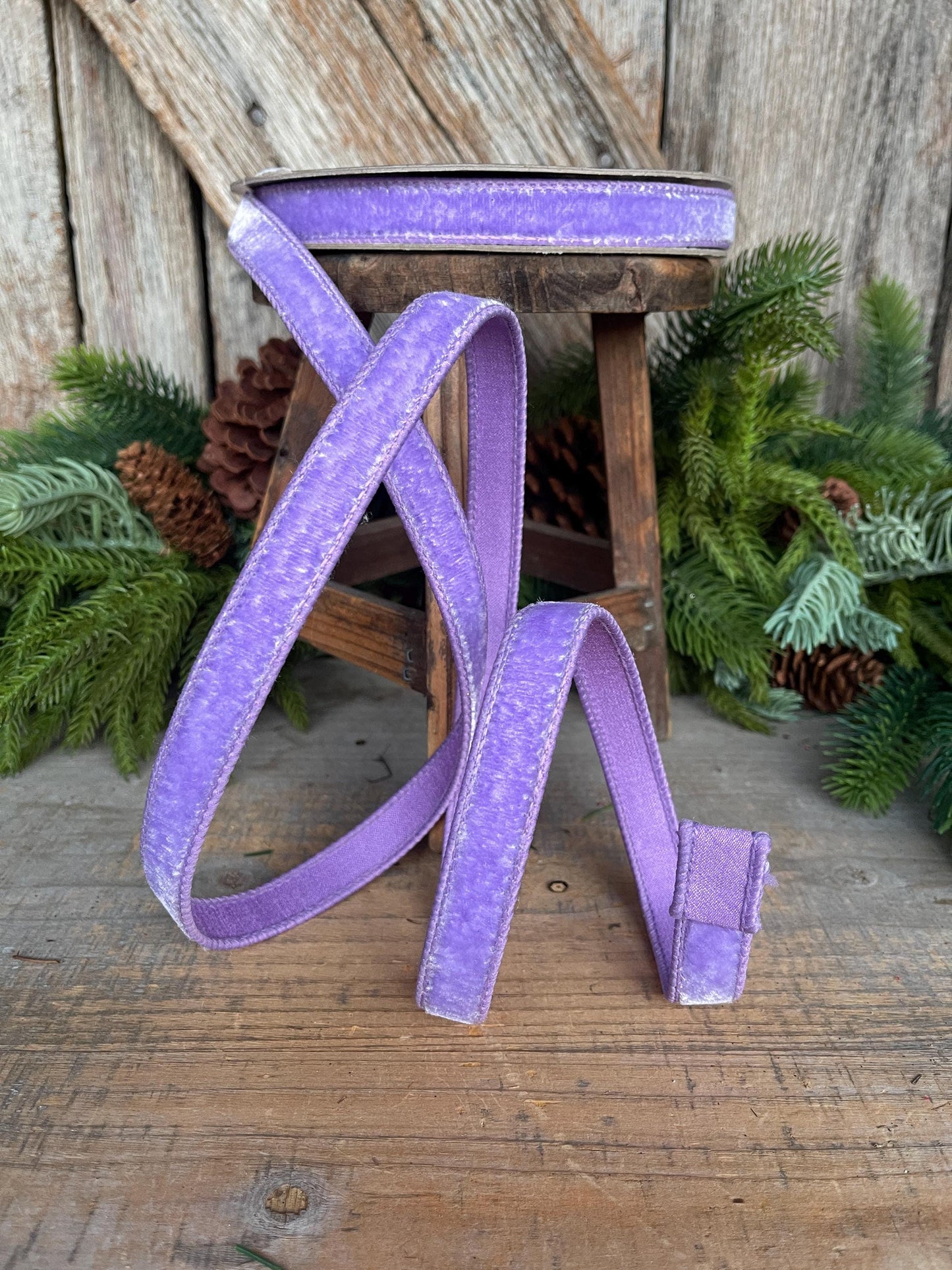 3/4" Lilac Purple Velvet Ribbon, Puprle Christmas Ribbon, RG000-82