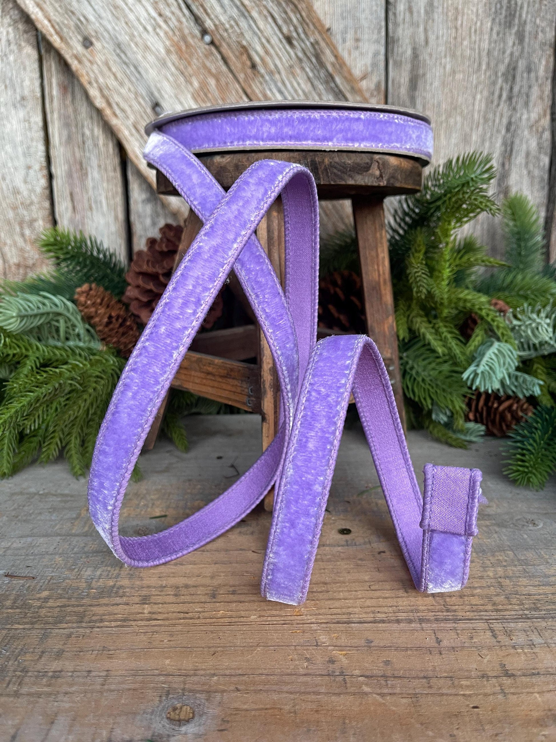 3/4" Lilac Purple Velvet Ribbon, Puprle Christmas Ribbon, RG000-82