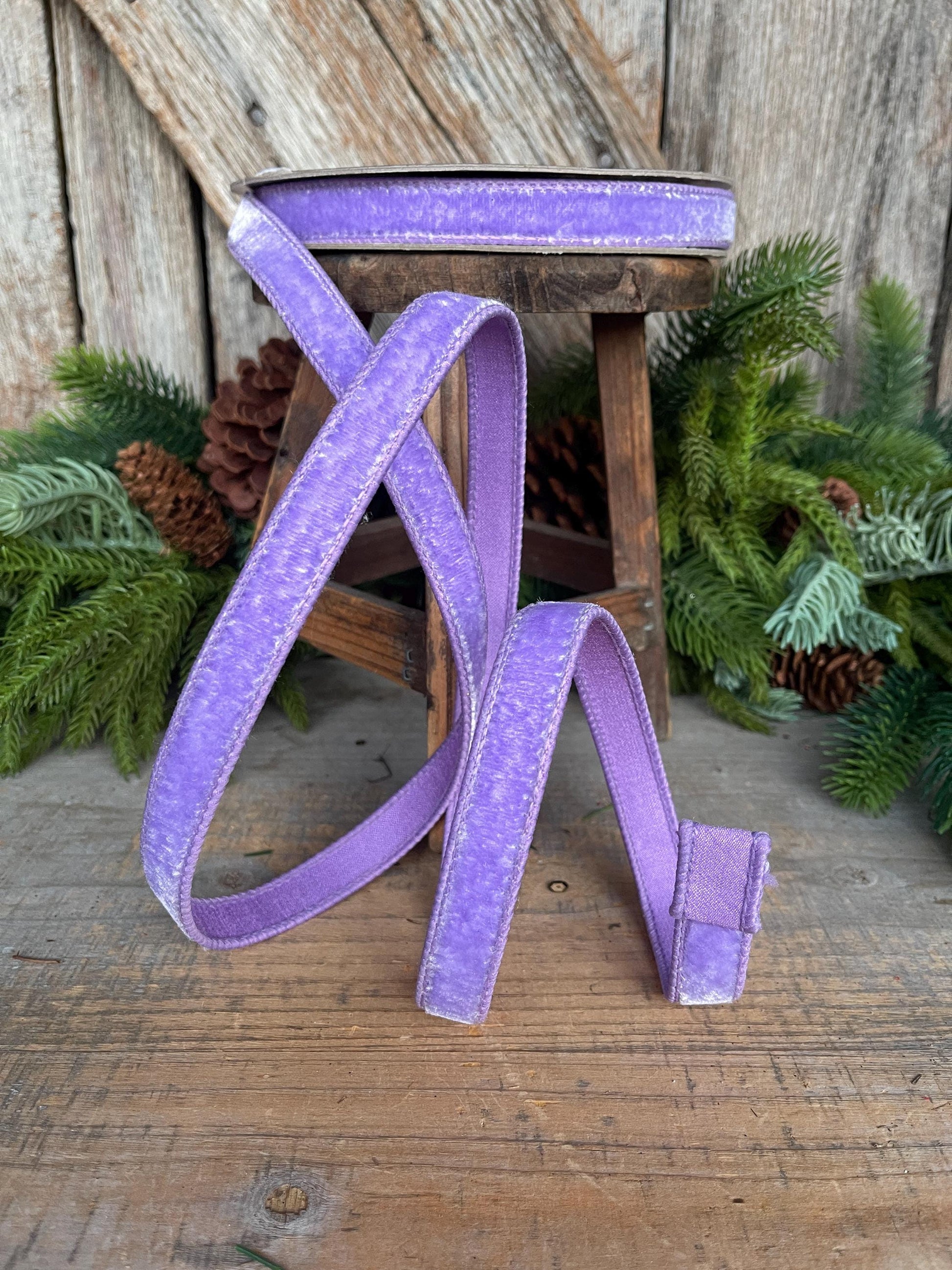 3/4" Lilac Purple Velvet Ribbon, Puprle Christmas Ribbon, RG000-82