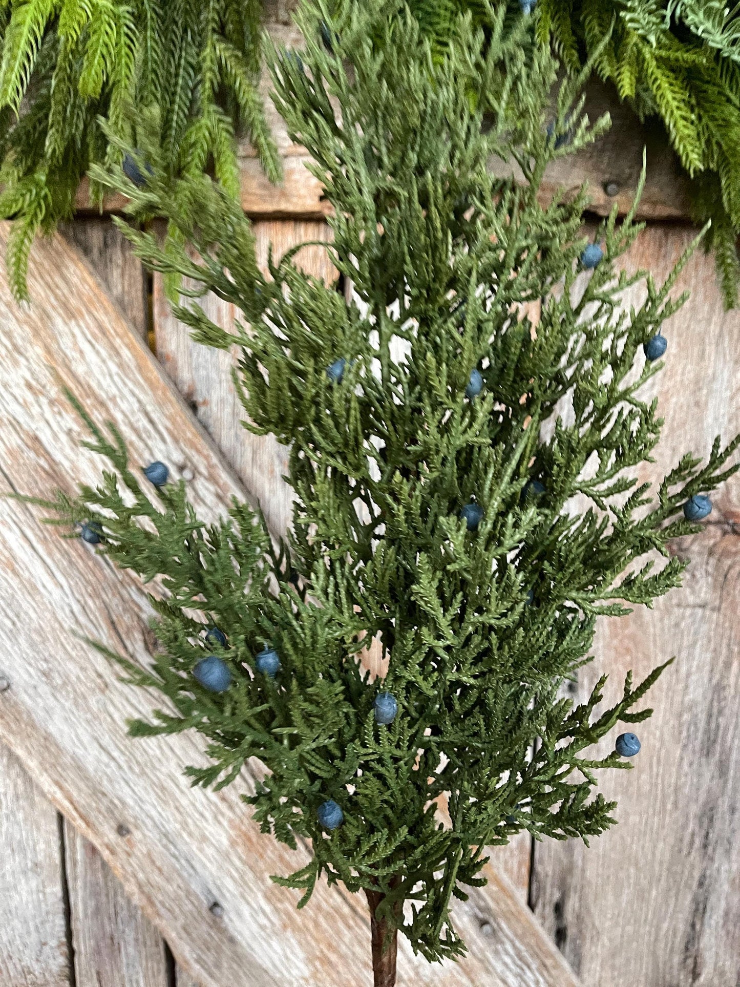 28" Juniper Pick, Artificial Juniper Floral Stem, Christmas Greenery