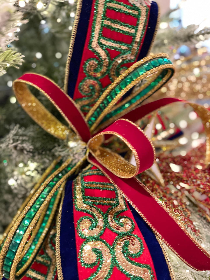 1" Red Gold Ribbon, Red Gold Gleam Ribbon, Farrisilk Ribbon