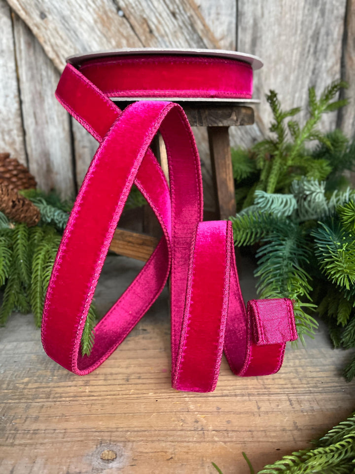 1” Hot Pink Velvet, Velvet Luster, Farrisilk Velvet