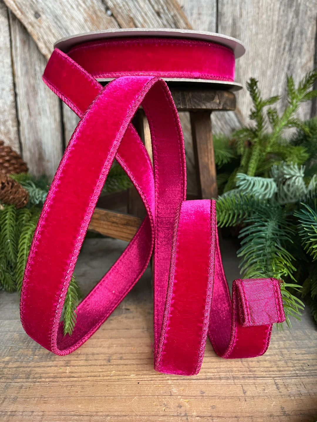 1” Hot Pink Velvet, Velvet Luster, Farrisilk Velvet