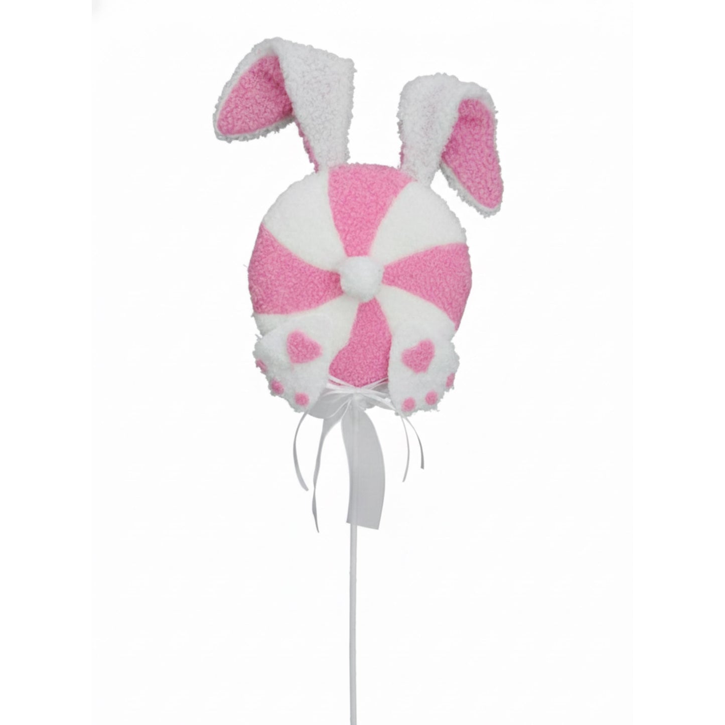 24" Bunny Floral Stem, Pink Bunny Lollipop Spray, Easter Bunny