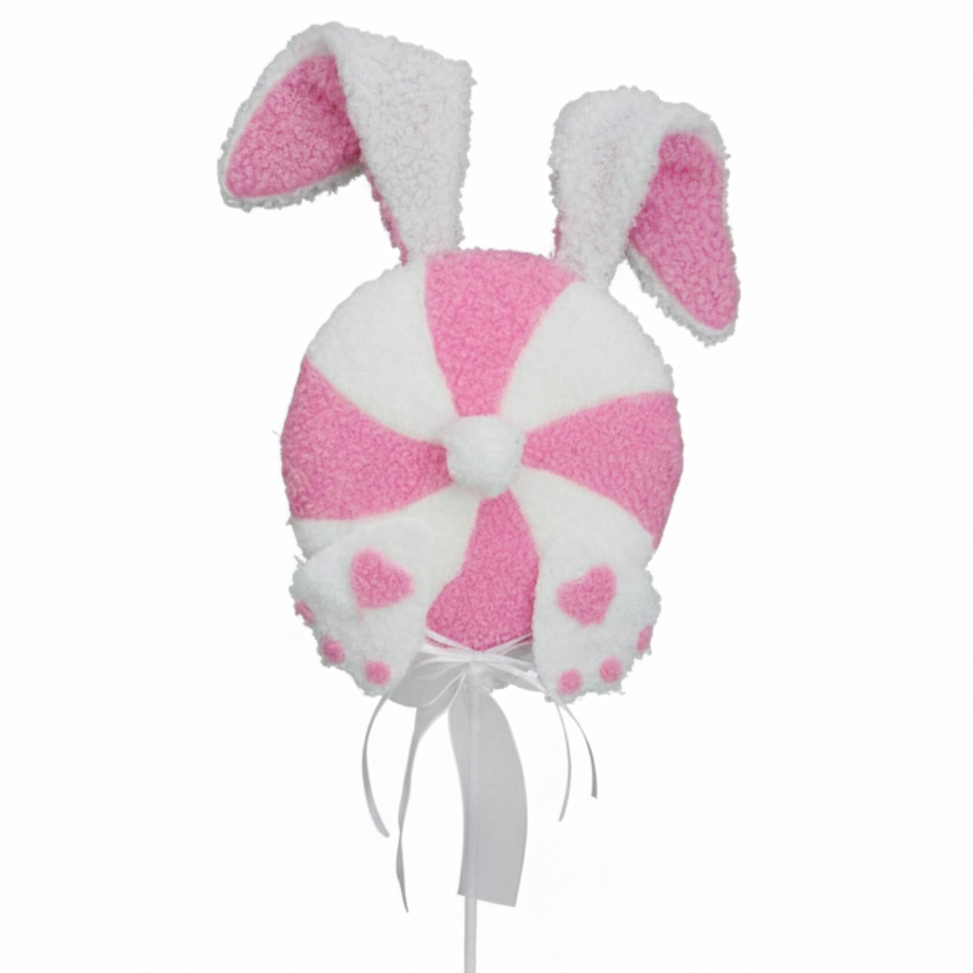 24" Bunny Floral Stem, Pink Bunny Lollipop Spray, Easter Bunny
