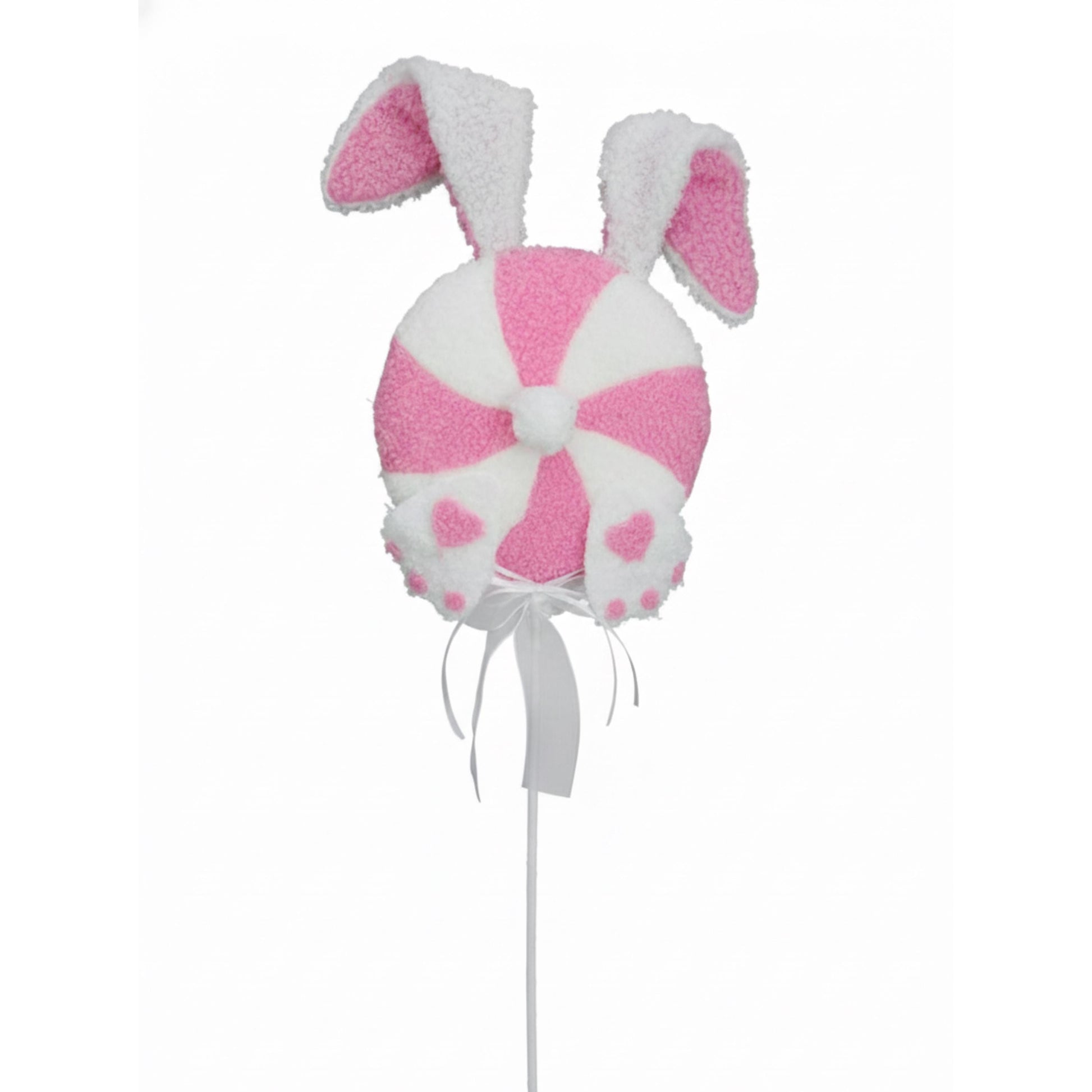 24" Bunny Floral Stem, Pink Bunny Lollipop Spray, Easter Bunny