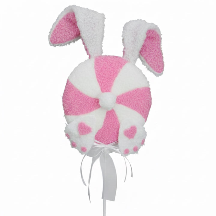 24" Bunny Floral Stem, Pink Bunny Lollipop Spray