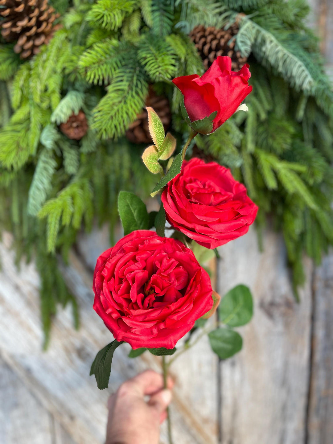 30″ Red Austin Rose Stem | Long Red Artificial Rose | Floral Supply Stem for Arrangements, Wedding Decor, DIY Bouquets
