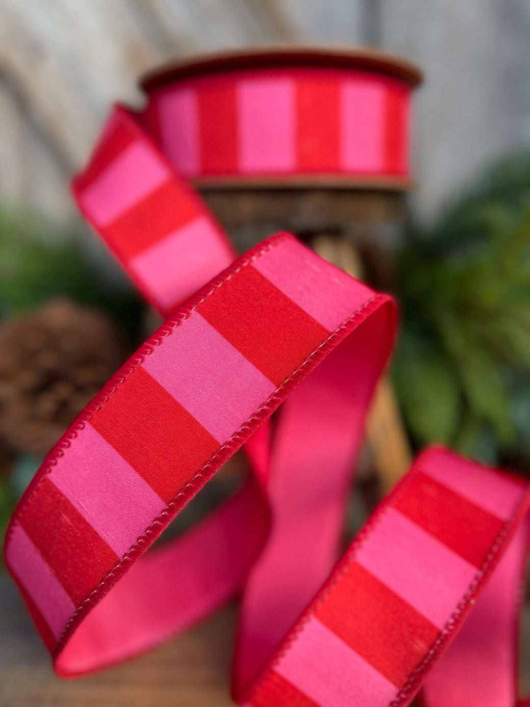 1.5" Pink Red Ribbon, Valentine Ribbon, Christmas Ribbon