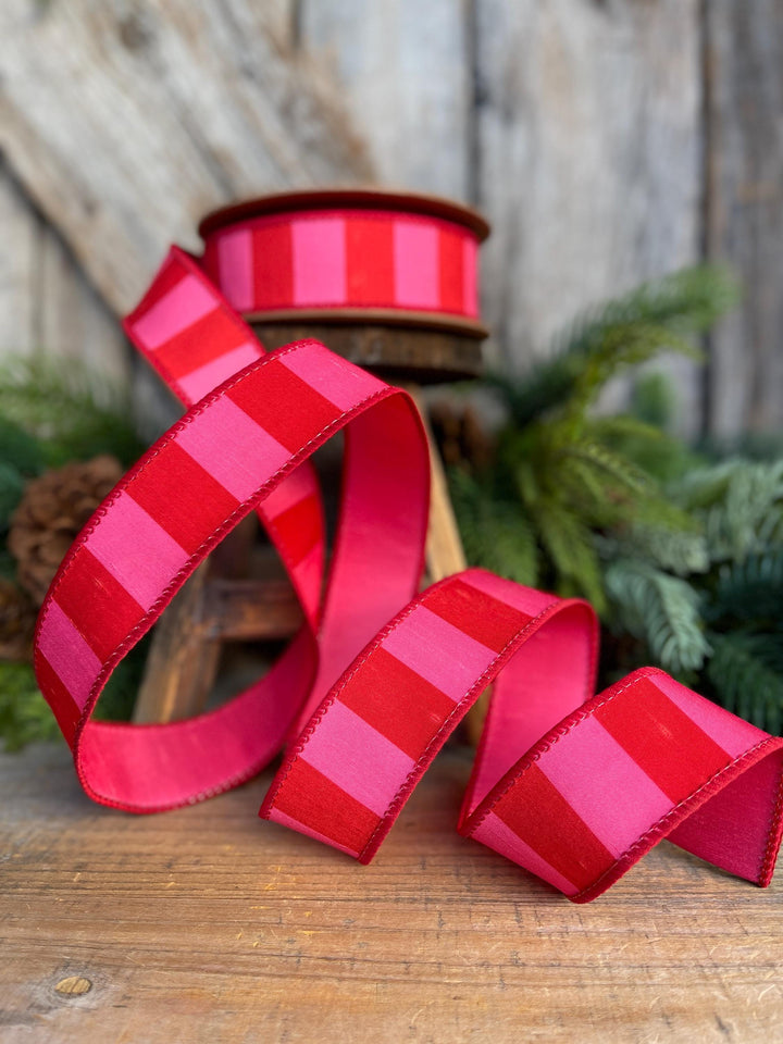 1.5" Pink Red Ribbon, Valentine Ribbon, Christmas Ribbon
