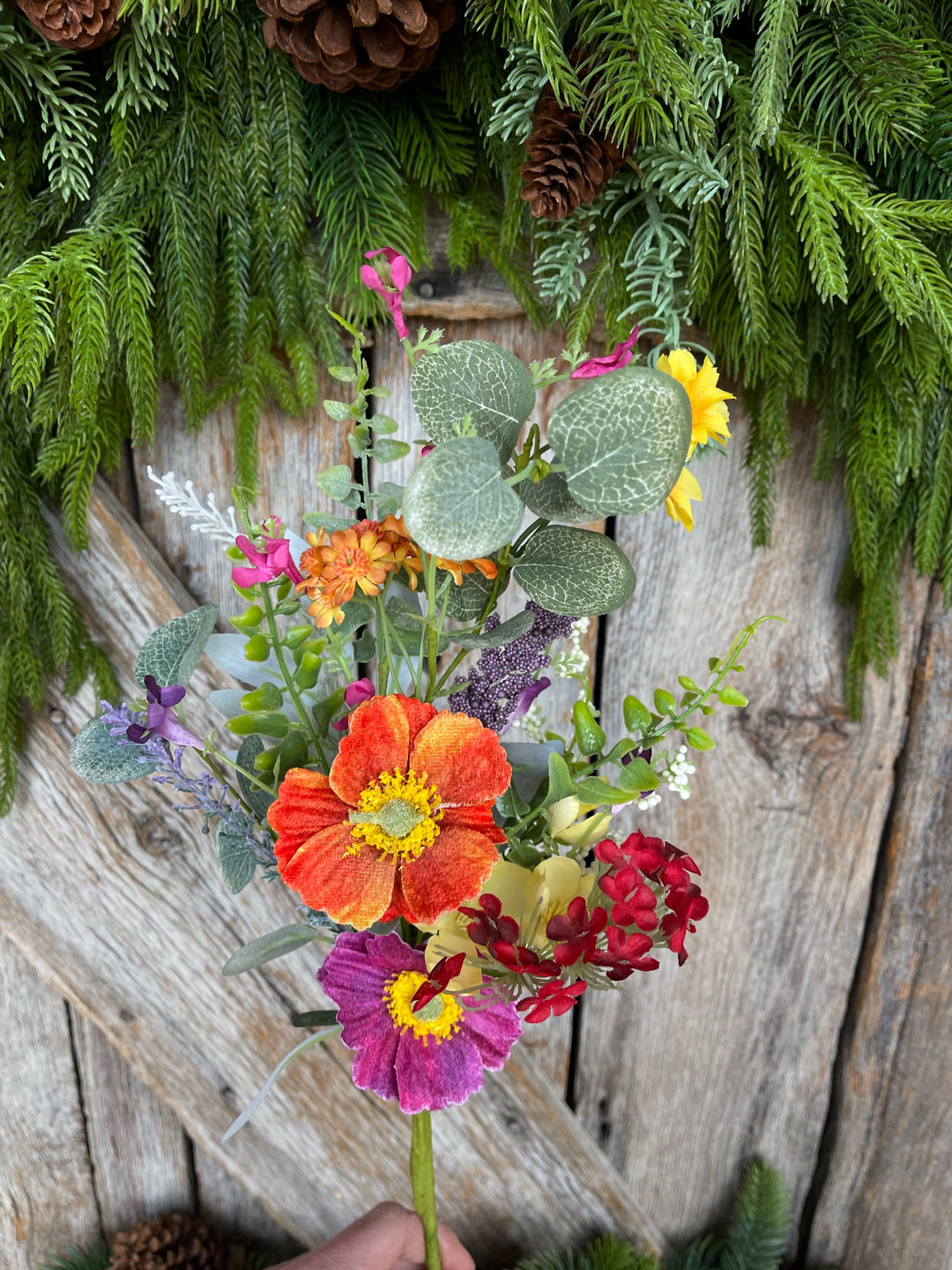 18" Spring Floral Bush, Bright Floral Spray