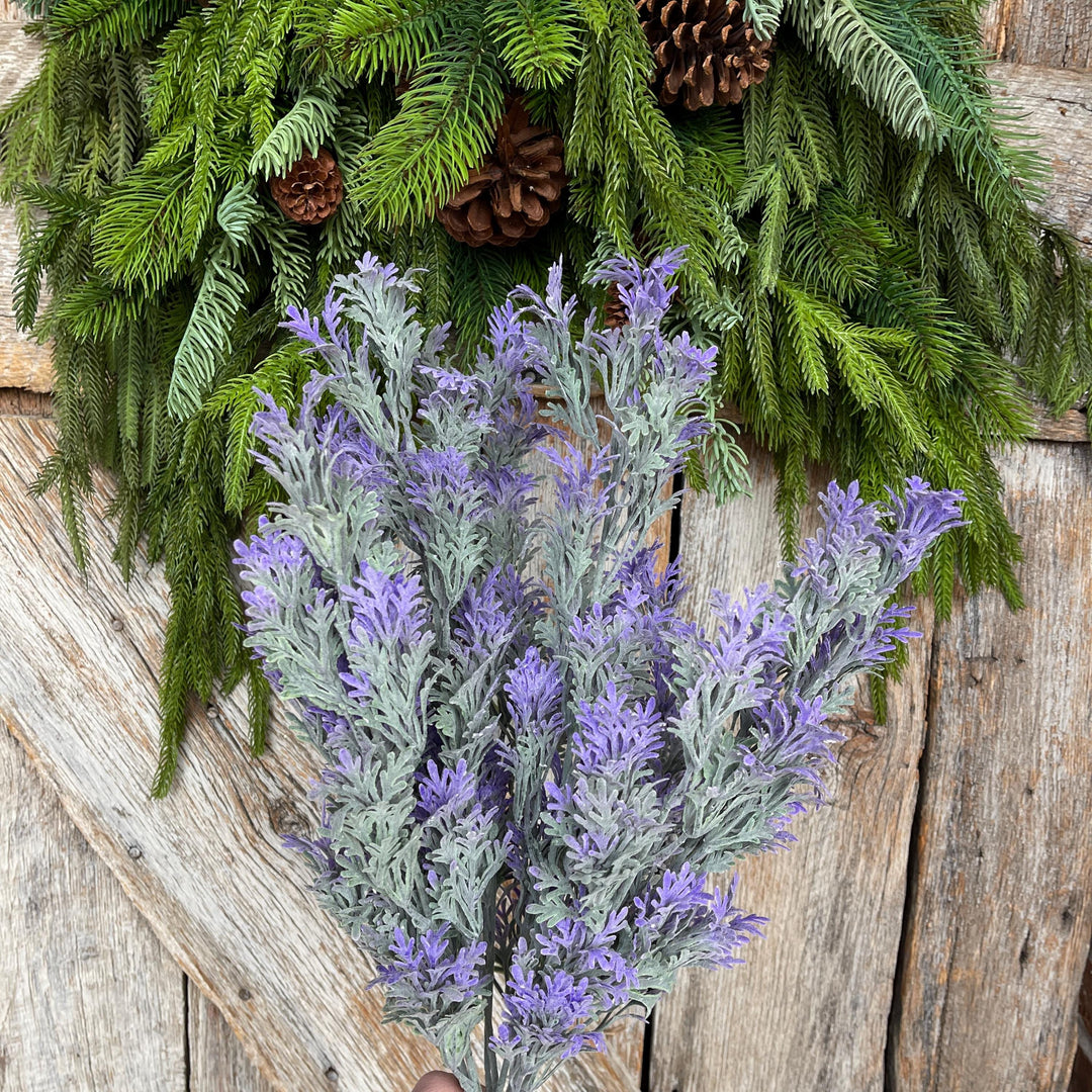 18" Artificial Lavender Bush, Faux Lavender Floral Spray