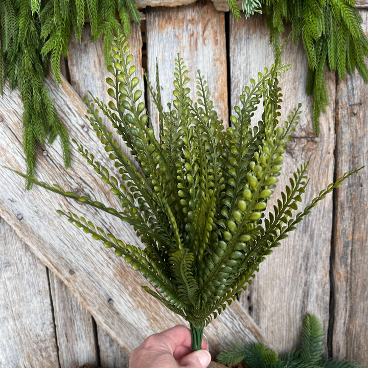 19" Fall Greenery Bush, Beaded Leaf Bush