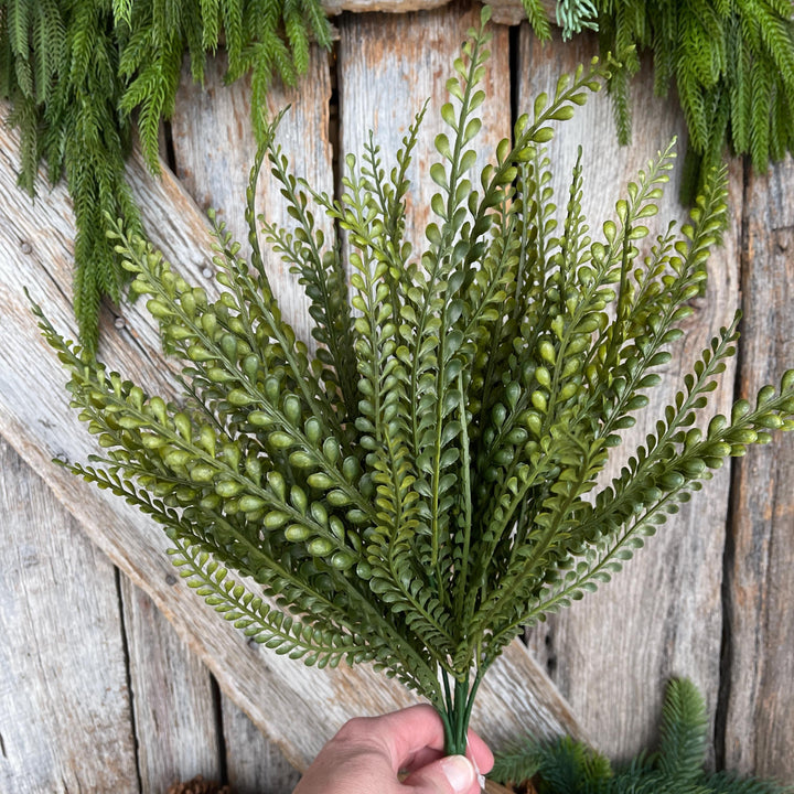 19" Fall Greenery Bush, Beaded Leaf Bush