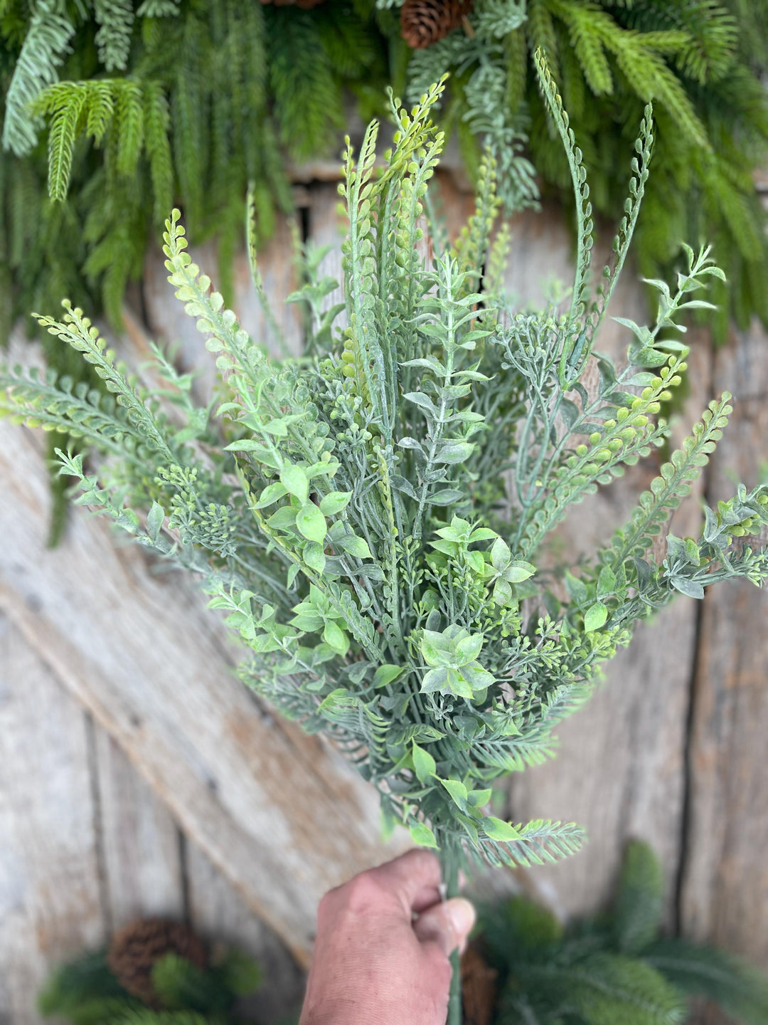 23” Mixed Greenery Bush, Artificial Greenery Bush, Faux Mixed Foliage