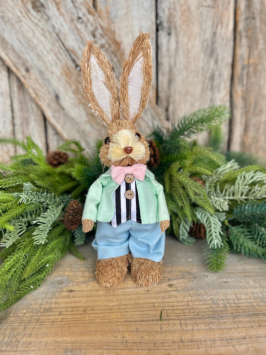 12" Easter Bunny, Sisal Bunny, Easter Tabletop decor