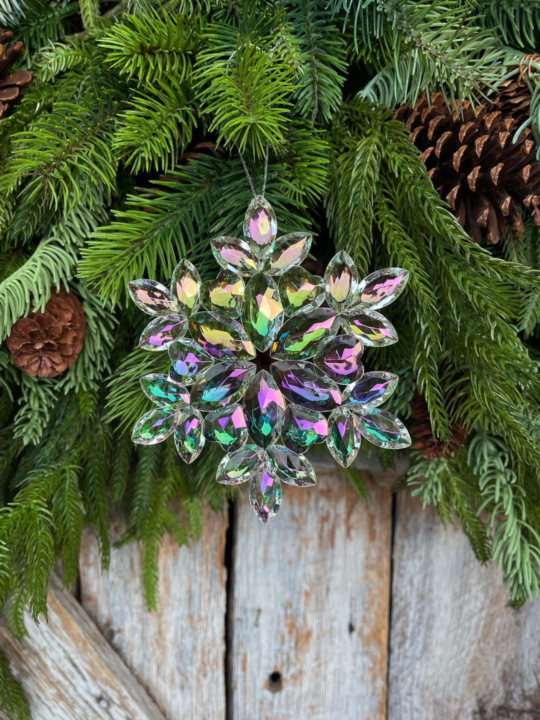 5" Iridescent Snowflake Ornament, Shatterproof Ornament, Snowflake Ornament