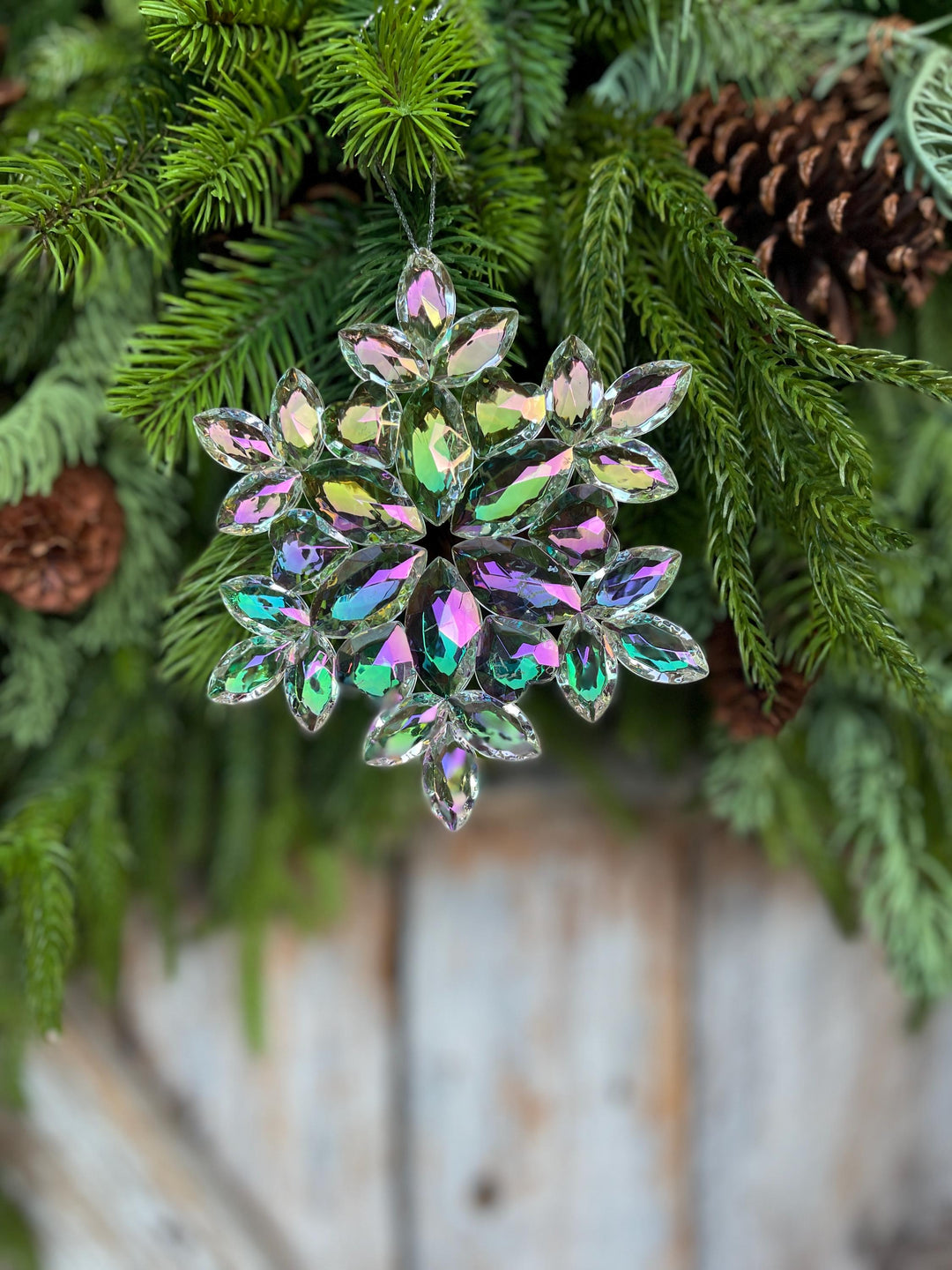 5" Iridescent Snowflake Ornament, Shatterproof Ornament, Snowflake Ornament