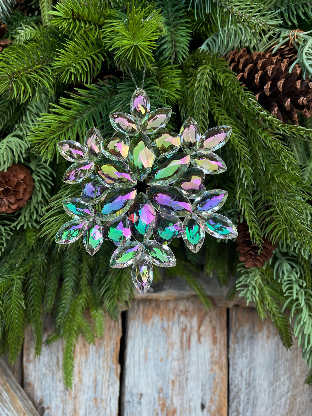 5" Iridescent Snowflake Ornament, Shatterproof Ornament, Snowflake Ornament