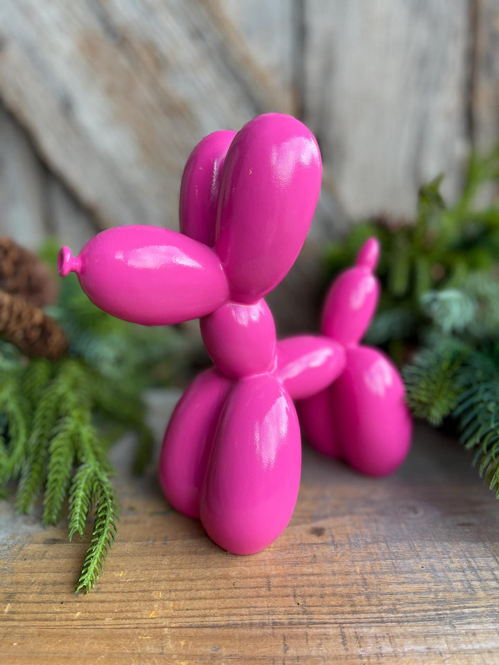 8" Pink Balloon Dog, Tabletop Decor