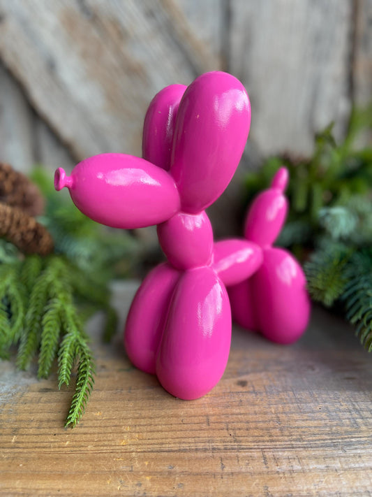 8" Pink Balloon Dog, Tabletop Decor