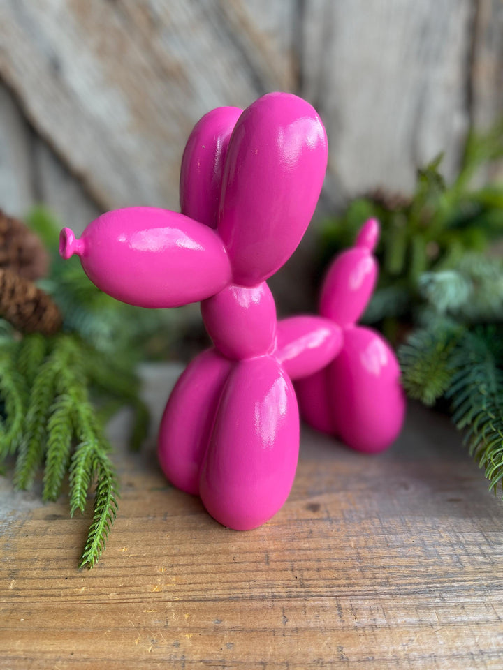 8" Pink Balloon Dog, Tabletop Decor