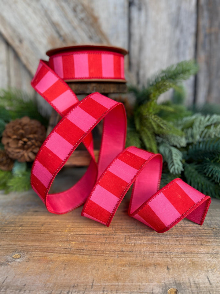 1.5" Pink Red Ribbon, Valentine Ribbon, Christmas Ribbon