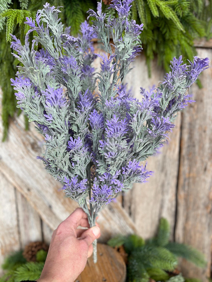 18" Artificial Lavender Bush, Faux Lavender Floral Spray
