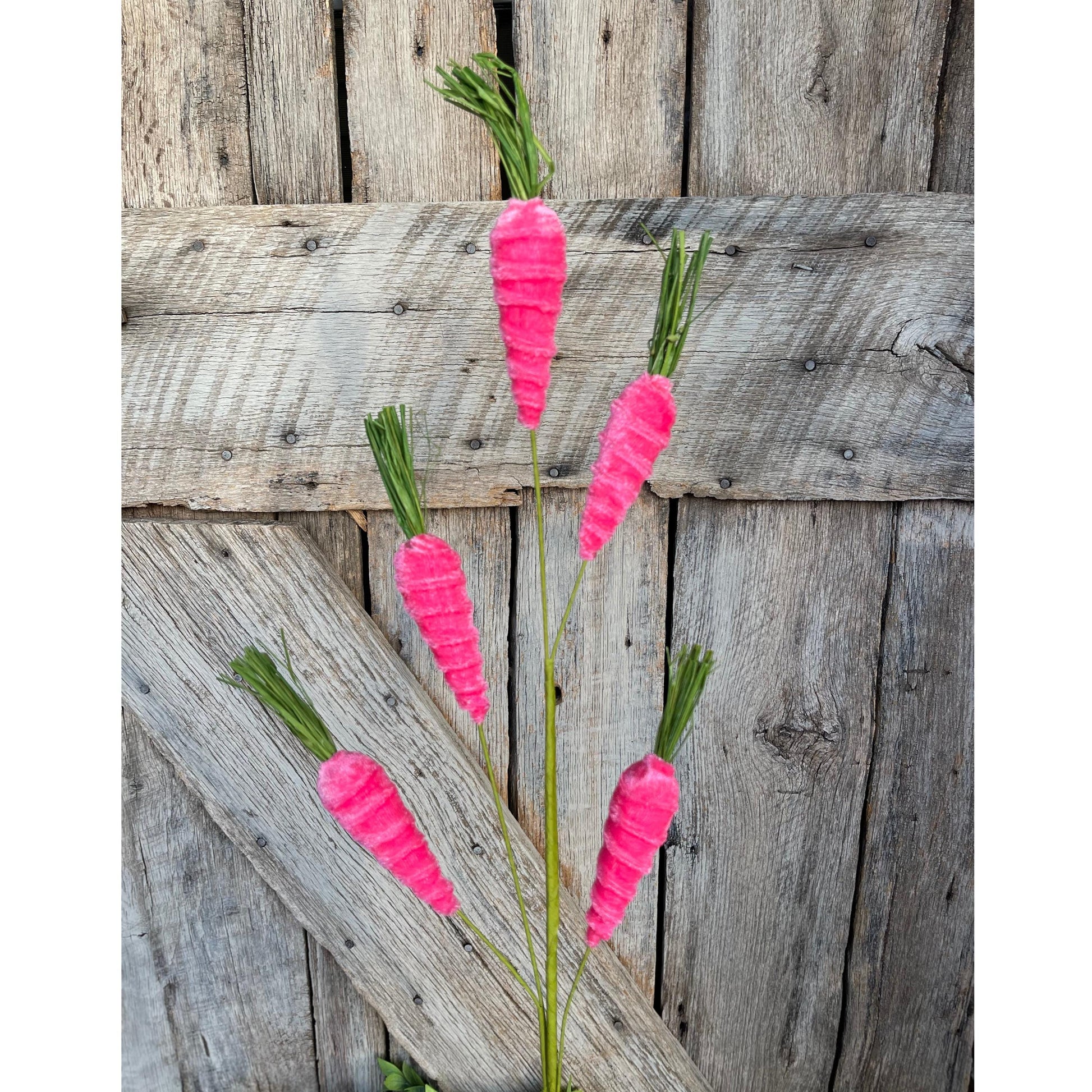 28" Pink Carrot Spray, Easter Floral Spray, Hot Pink Carrots