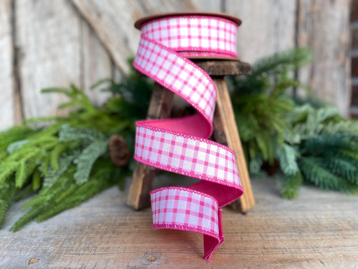 1.5” Yellow Check Wired Ribbon – Spring Easter Ribbon, Yellow &amp; White Dupioni Ribbon