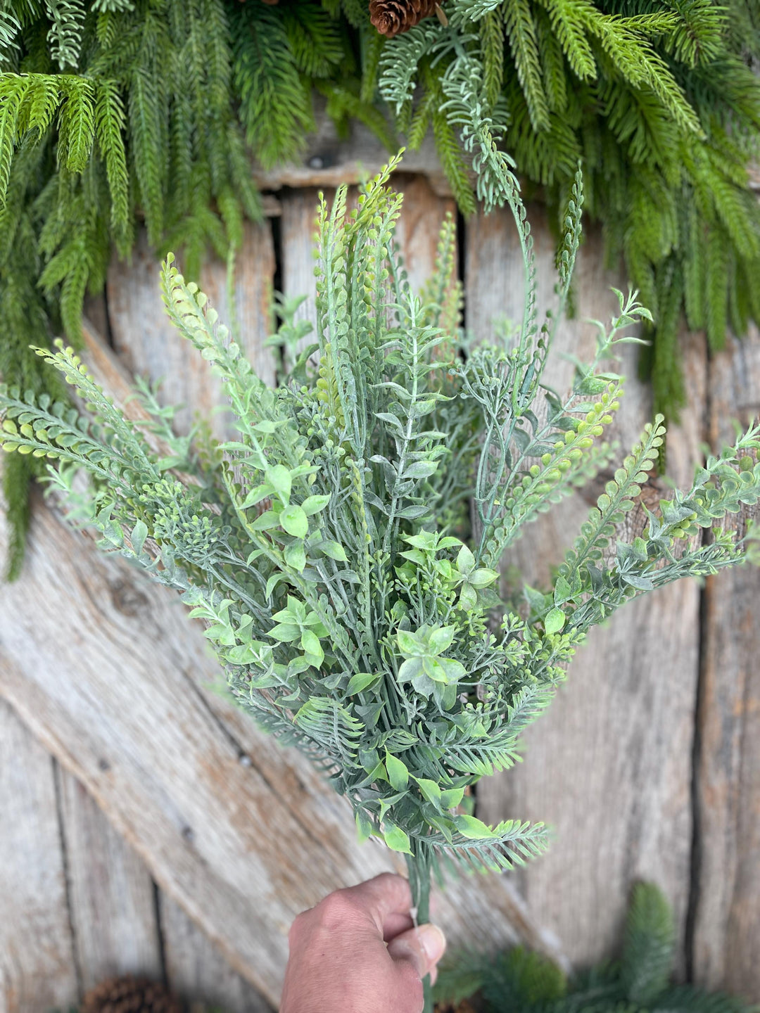 23” Mixed Greenery Bush, Artificial Greenery Bush, Faux Mixed Foliage