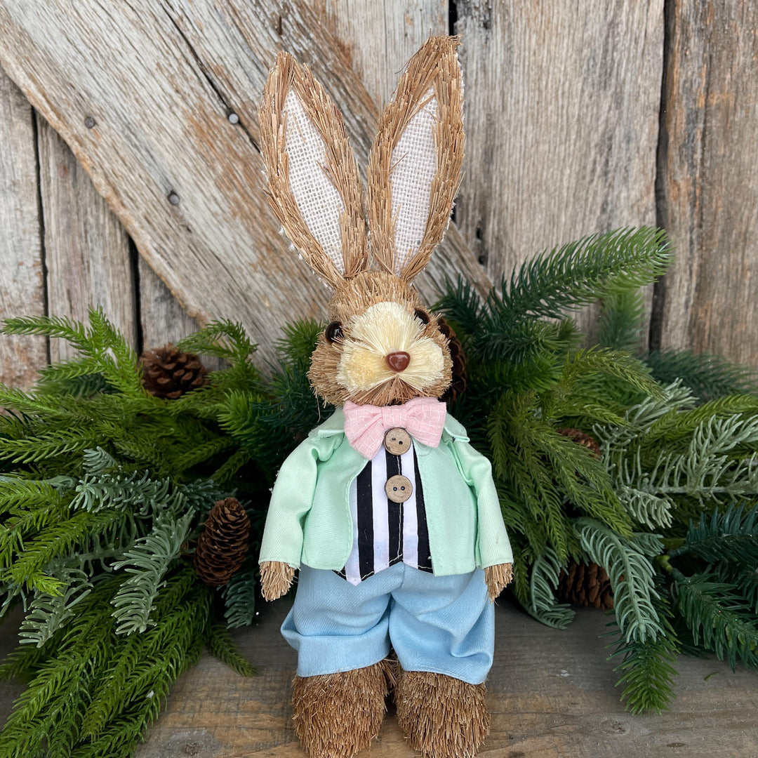 12" Easter Bunny, Sisal Bunny, Easter Tabletop decor