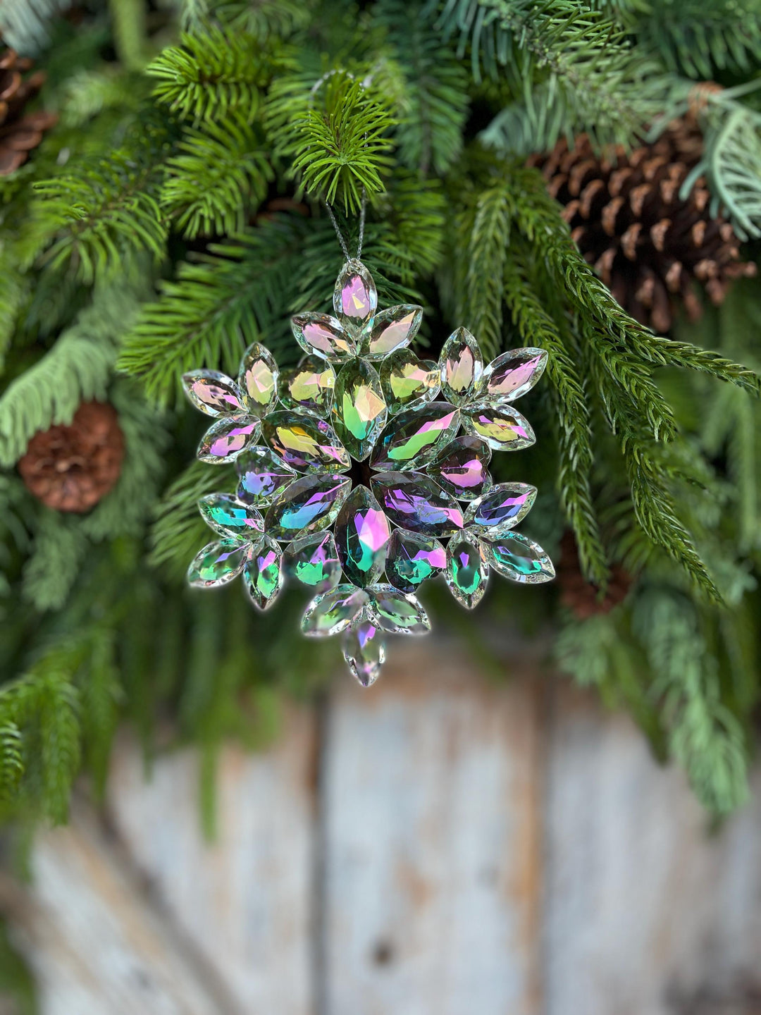5" Iridescent Snowflake Ornament, Shatterproof Ornament, Snowflake Ornament