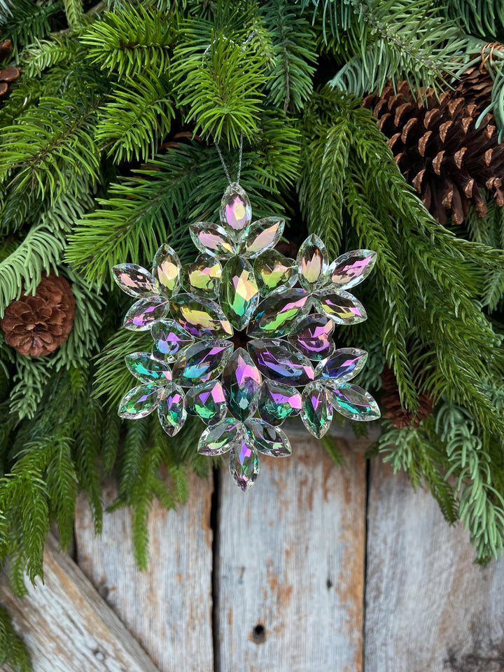 5" Iridescent Snowflake Ornament, Shatterproof Ornament, Snowflake Ornament