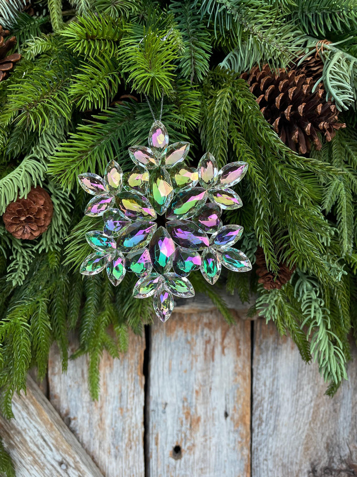 5" Iridescent Snowflake Ornament, Shatterproof Ornament, Snowflake Ornament