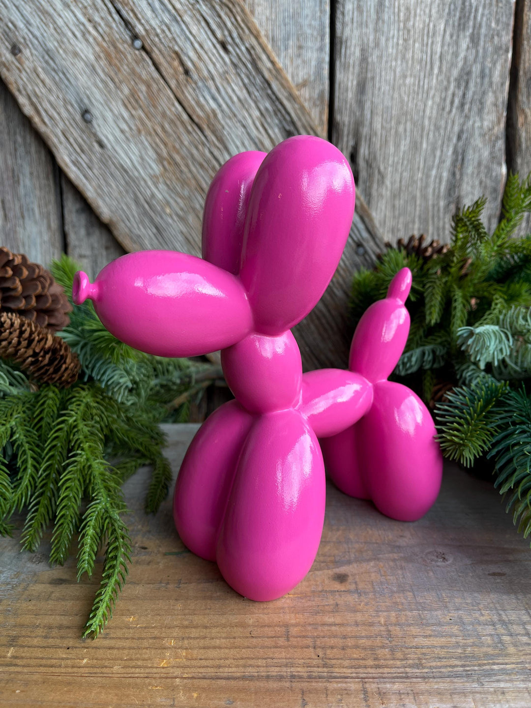 8" Pink Balloon Dog, Tabletop Decor