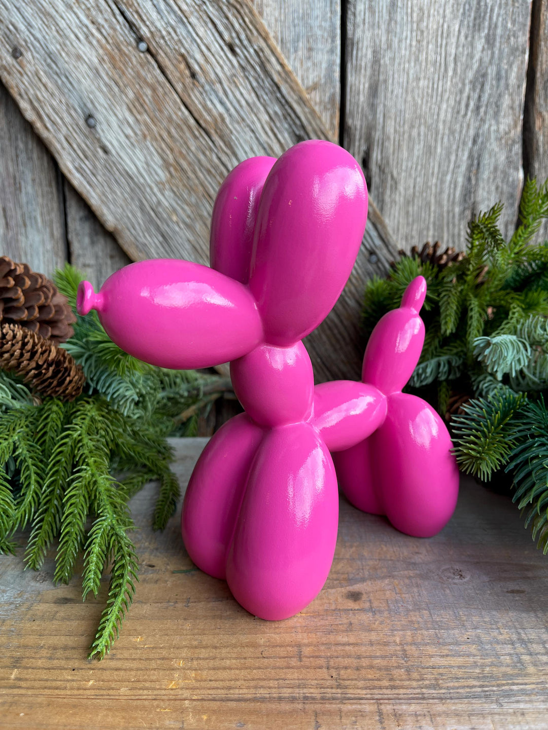 8" Pink Balloon Dog, Tabletop Decor