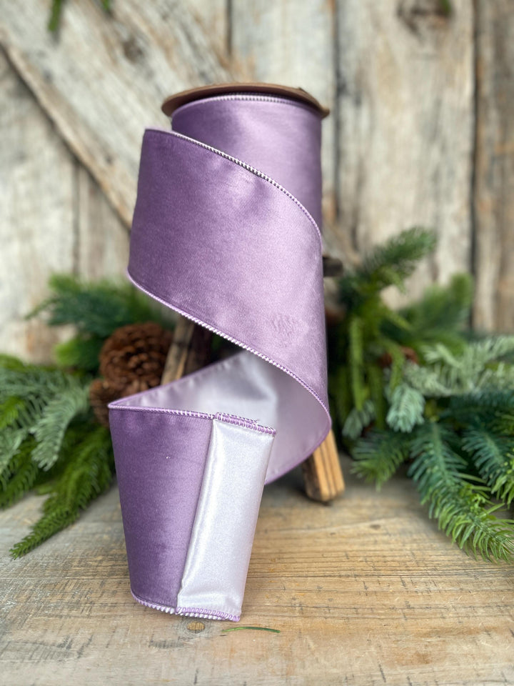 4" Lavender Purple Velvet Ribbon