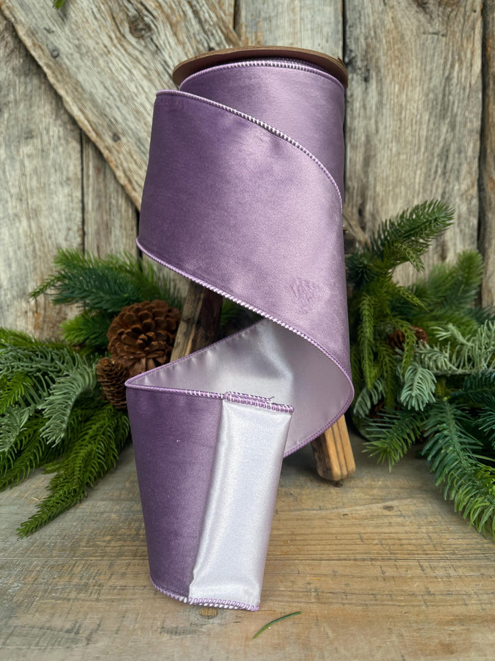 4" Lavender Purple Velvet Ribbon