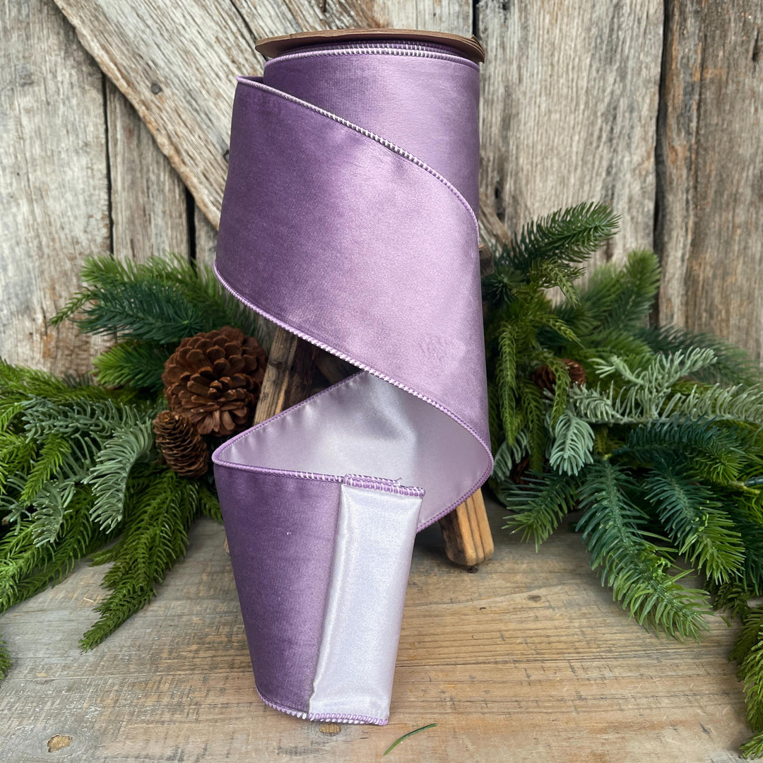 4" Lavender Purple Velvet Ribbon