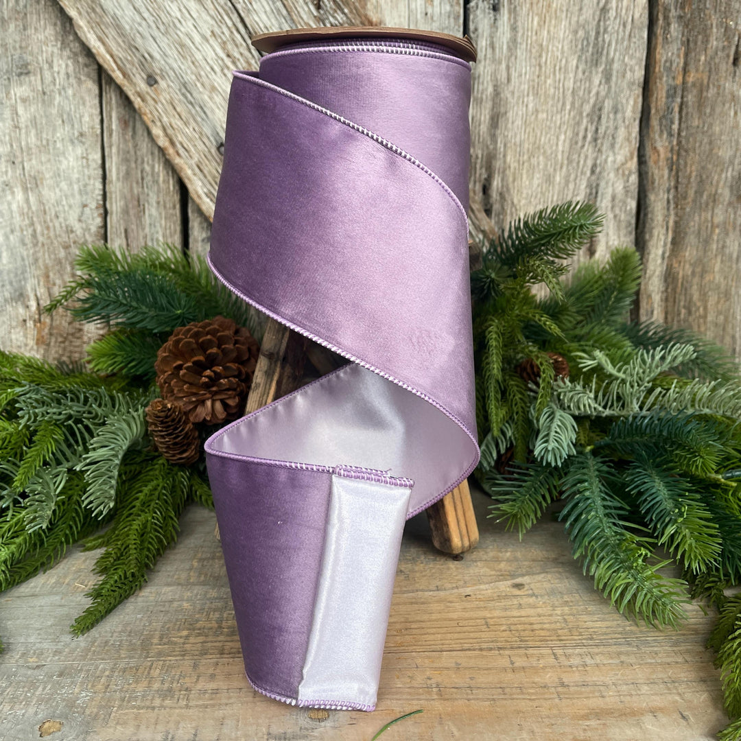 4" Lavender Purple Velvet Ribbon