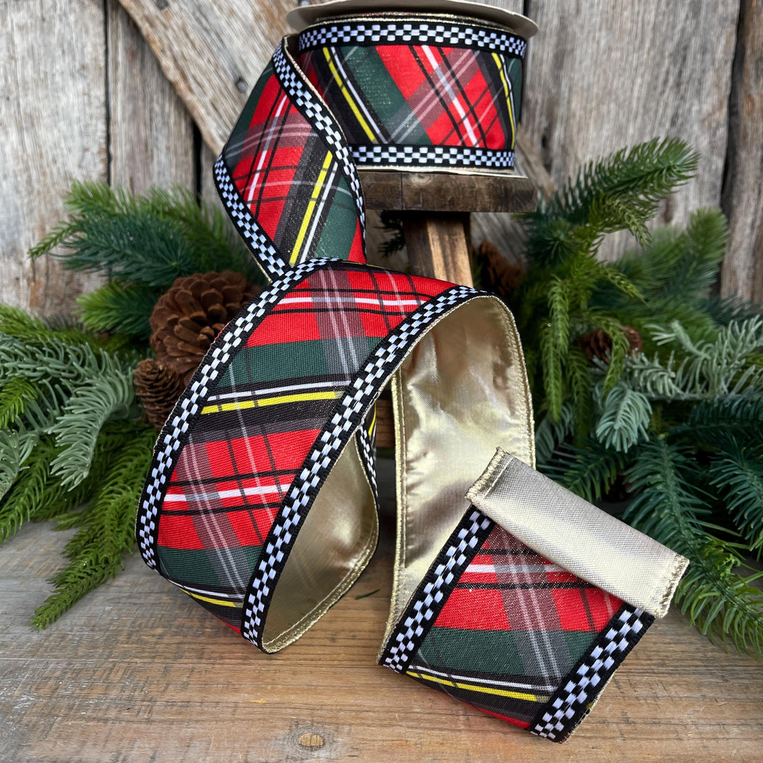2.5" Traditional Christmas Plaid Ribbon