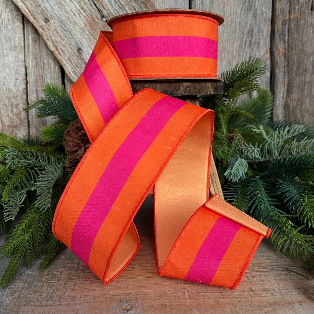 2.5" Orange Pink Halloween Ribbon