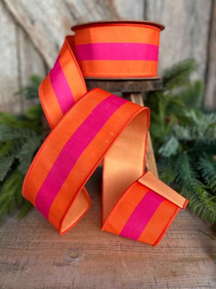 2.5" Orange Pink Halloween Ribbon